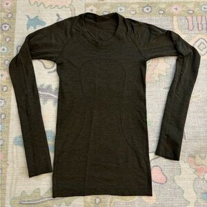 Lululemon long sleeve Swiftly Tech in Dark olive color